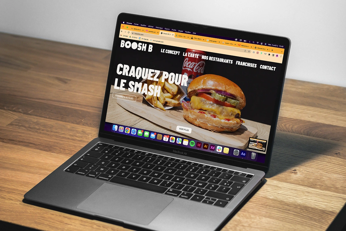 Site internet de Boosh B sur ordinateur