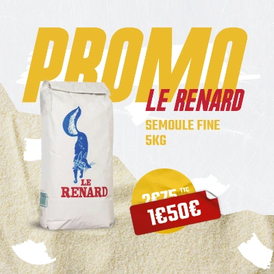 Post réseaux sociaux : Promotion semoule Le Renard